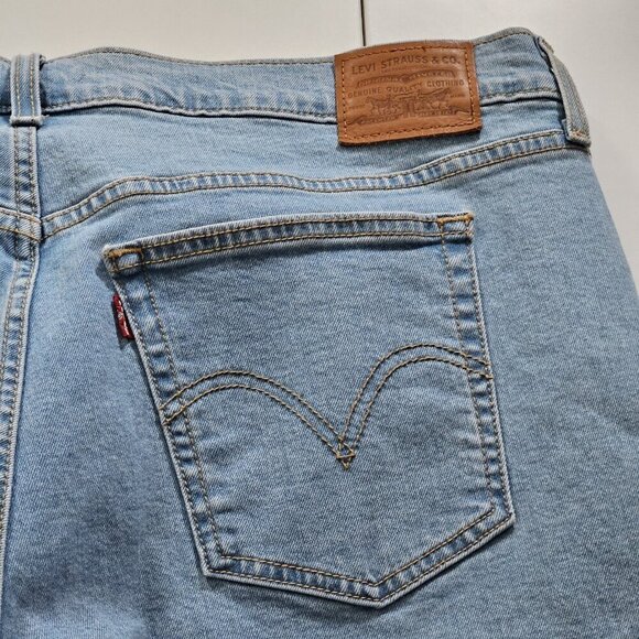 Levi's Jeans Womens 20W  Blue High Waist Tapered Cropped Raw Hem Wedgie Skinny - Picture 15 of 16